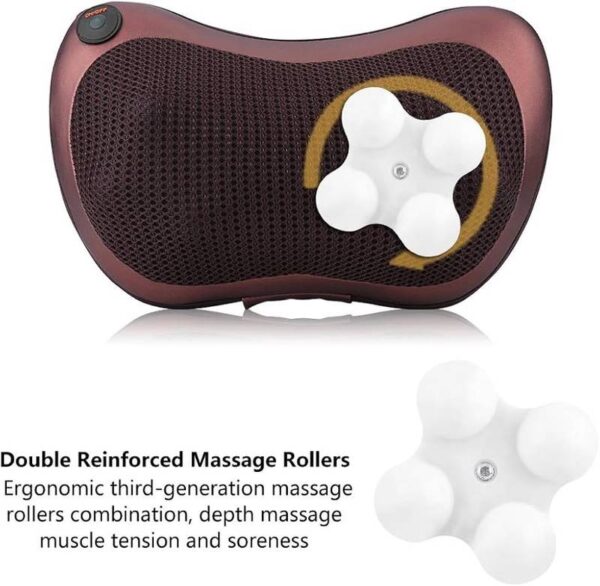Neck Massage Back Pillow 8 Rollers Protect Neck